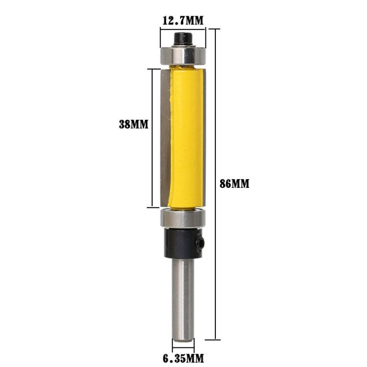 Double Bearing Trimming Knife Woodworking Milling Cutter, Style:1/4x1/2x38cm Yellow