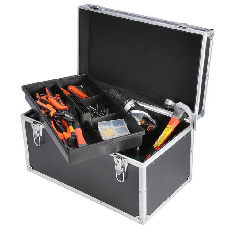 Multifunctional Aluminum Alloy Multilayer Car Repair Tool Storage Box, Size:38x 20x22 cm(Black)