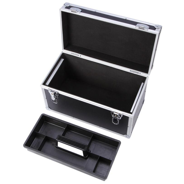 Multifunctional Aluminum Alloy Multilayer Car Repair Tool Storage Box, Size:38x 20x22 cm(Black)