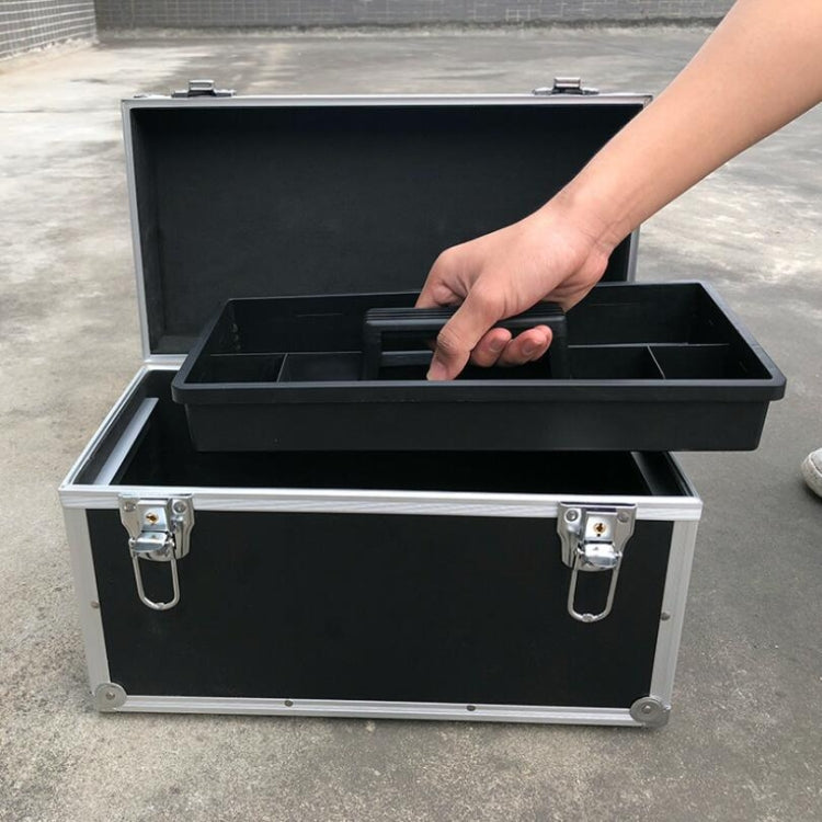 Multifunctional Aluminum Alloy Multilayer Car Repair Tool Storage Box, Size:38x 20x22 cm(Black)