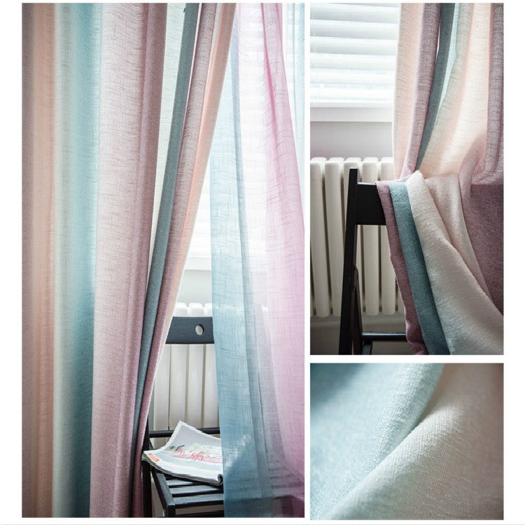 Modern Colorful Striped Curtains for Living Room Bedroom Blackout Printed Curtain and Tulle Drape Curtains Size: 3.5*2.7m Hook Top