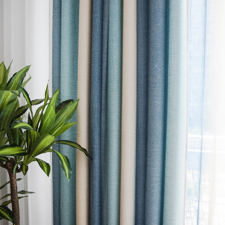 Modern Colorful Striped Curtains for Living Room Bedroom Blackout Printed Curtain and Tulle Drape Curtains Size: 4*2.7m Hook Top(Blue)