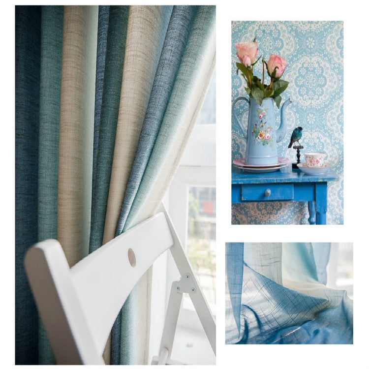 Modern Colorful Striped Curtains for Living Room Bedroom Blackout Printed Curtain and Tulle Drape Curtains Size: 4*2.7m Hook Top(Blue)