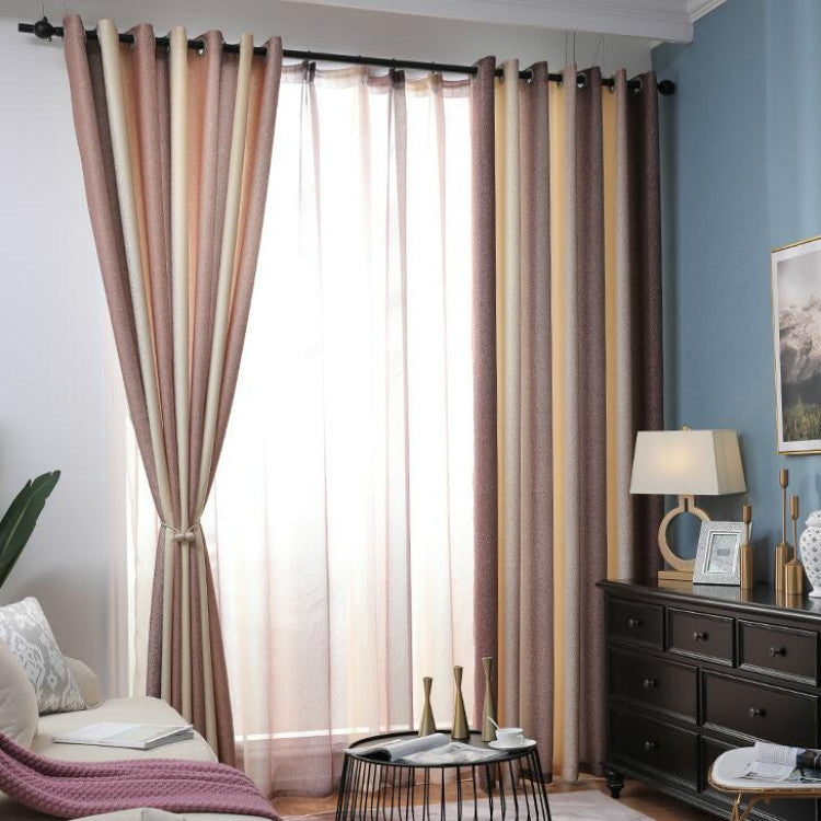 Modern Colorful Striped Curtains for Living Room Bedroom Blackout Printed Curtain and Tulle Drape Curtains Size: 2.5*2.7m Grommet Top
