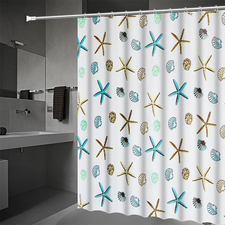 Bathroom Curtain Ocean Star Shower Curtain Environmental Protection Mildew Waterproof Shower Curtain, Size:180x200CM