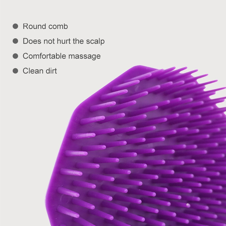 3 PCS Handheld Silicone Scalp Massage Brush Head Meridian Massage Comb(Purple)
