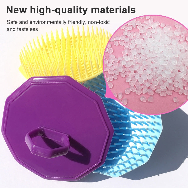 3 PCS Handheld Silicone Scalp Massage Brush Head Meridian Massage Comb(Purple)