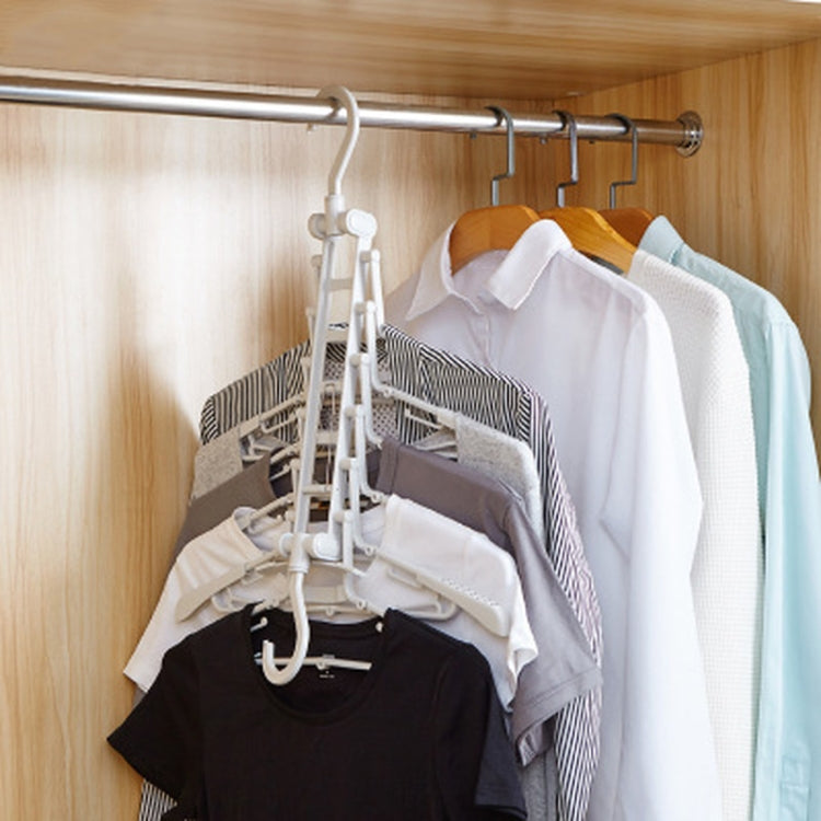 Creative Multi-layer Folding Hangers Multipurpose Clothes Hat Pants Save Space Storage Rack Wardrobe Storage Organization(Light Grey)