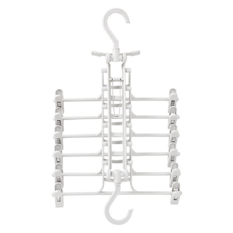 Creative Multi-layer Folding Hangers Multipurpose Clothes Hat Pants Save Space Storage Rack Wardrobe Storage Organization(Light Grey)