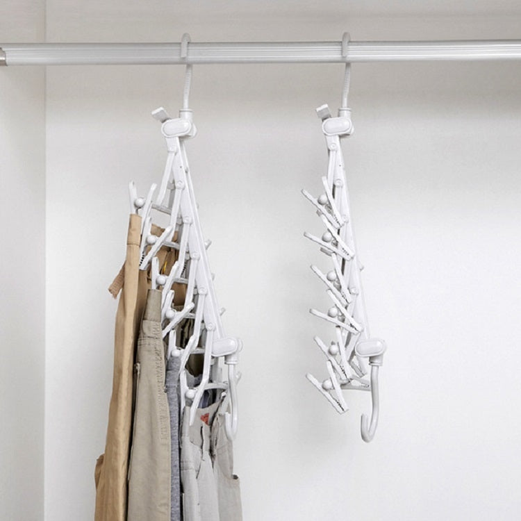 Creative Multi-layer Folding Hangers Multipurpose Clothes Hat Pants Save Space Storage Rack Wardrobe Storage Organization(Light Grey)