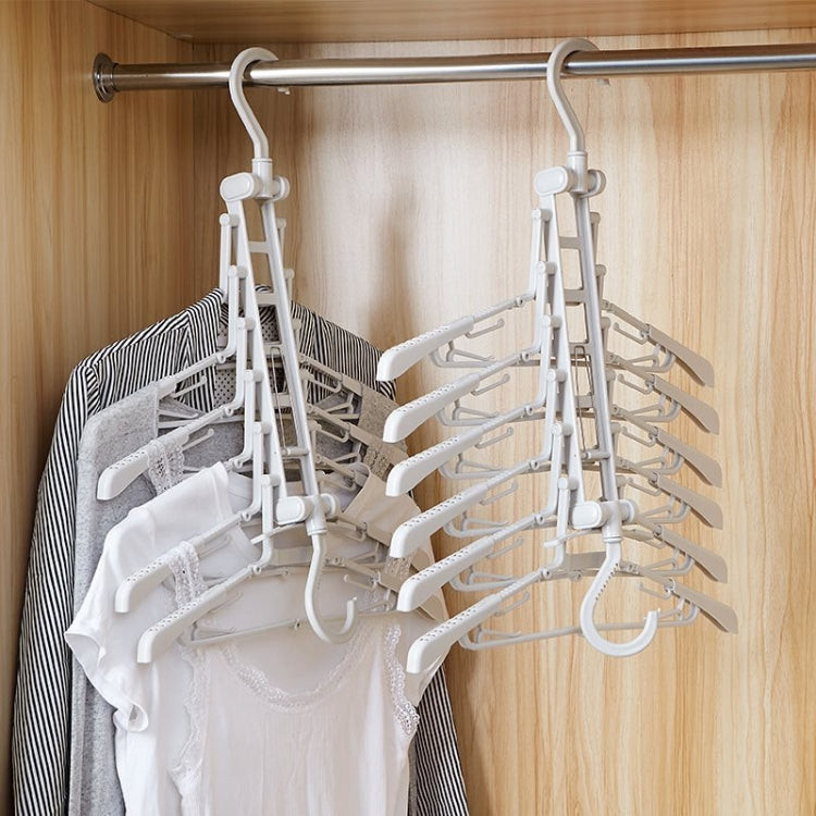 Creative Multi-layer Folding Hangers Multipurpose Clothes Hat Pants Save Space Storage Rack Wardrobe Storage Organization(Light Grey)