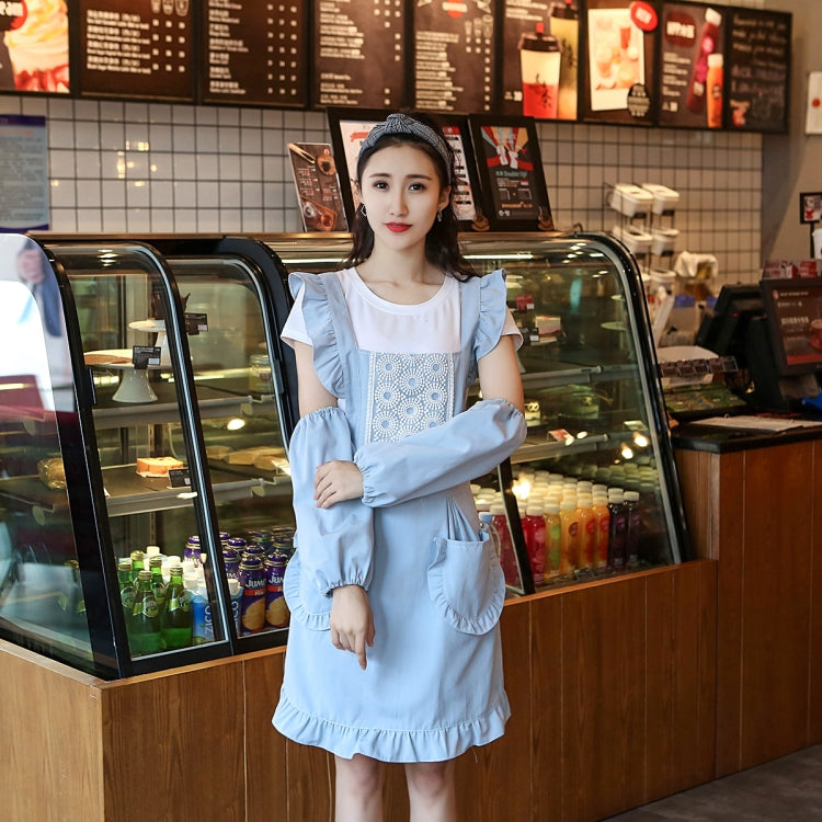 2 PCS Princess Apron Kitchen Women Work Clothes Coffee Shop Apron, Specification:Apron + Sleeve