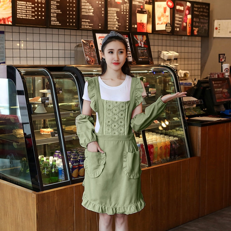 2 PCS Princess Apron Kitchen Women Work Clothes Coffee Shop Apron, Specification:Apron + Sleeve