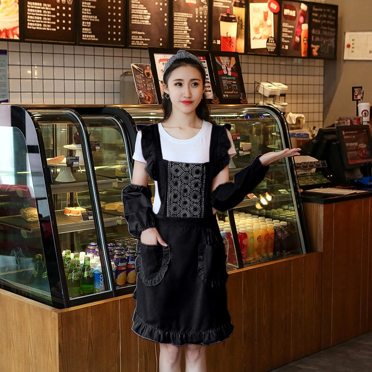2 PCS Princess Apron Kitchen Women Work Clothes Coffee Shop Apron, Specification:Apron + Sleeve