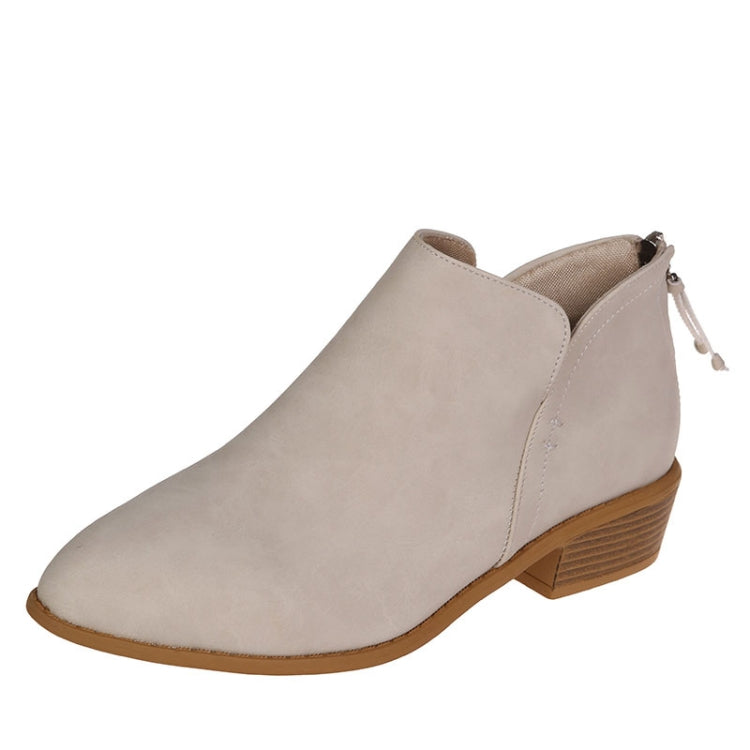 Autumn And Winter Pointed Low-Heeled Boots Women Low Tube Boots, Shoe Size:41