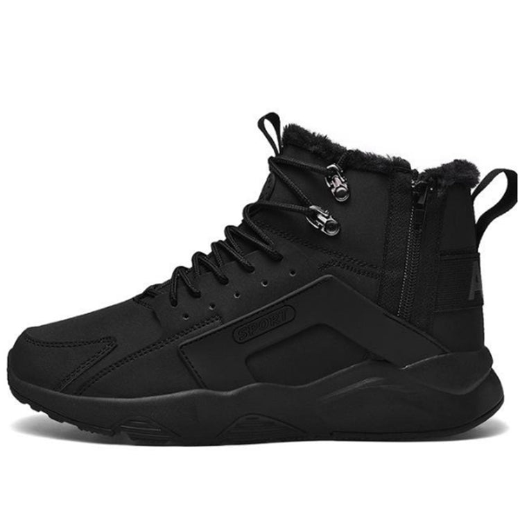 Winter Leather Cotton Shoes Velvet Boots Trendy Warm British Style Men Shoes, Shoe Size:44