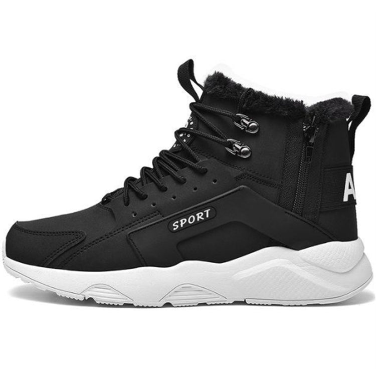 Winter Leather Cotton Shoes Velvet Boots Trendy Warm British Style Men Shoes, Shoe Size:46