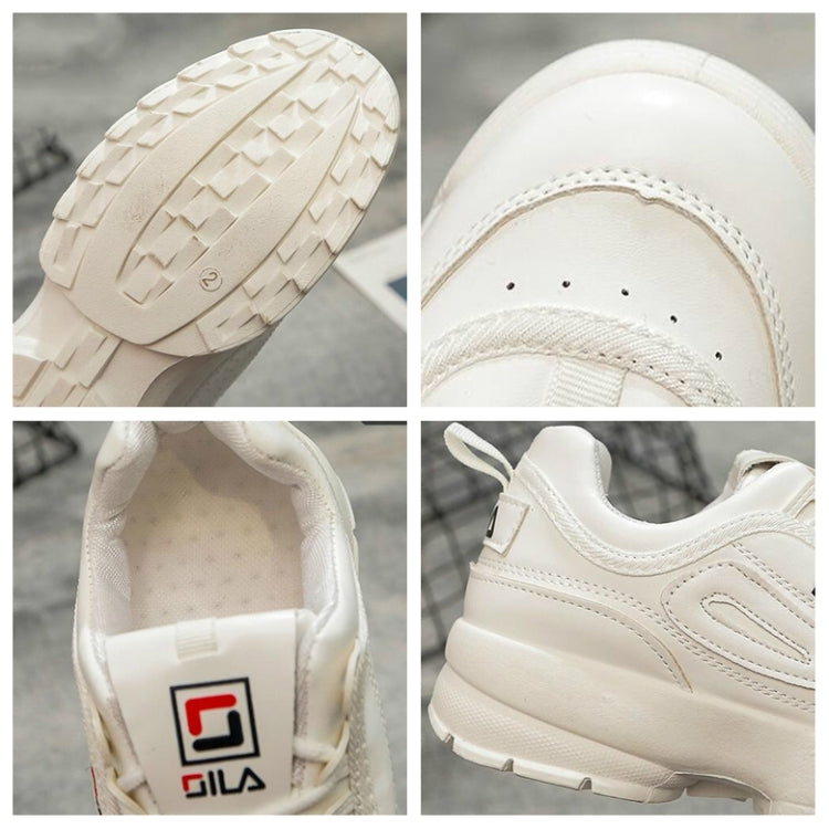 Women Old Shoes Thick Bottom Increased Wild Sports White Shoes, Shoe Size:35