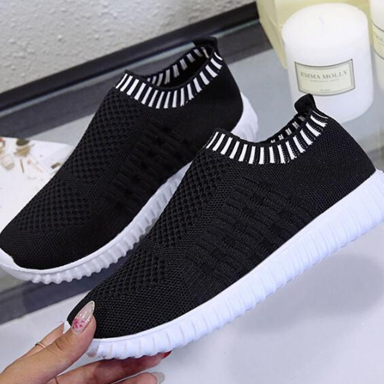 Large Size The Trend Of Women Shoes Wild Sports Leisure Flying Running Shoes, Shoe Size:37