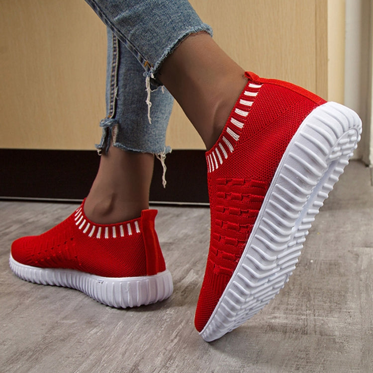Large Size The Trend Of Women Shoes Wild Sports Leisure Flying Running Shoes, Shoe Size:42