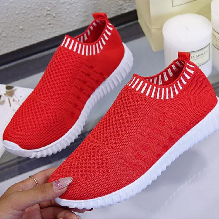 Large Size The Trend Of Women Shoes Wild Sports Leisure Flying Running Shoes, Shoe Size:42