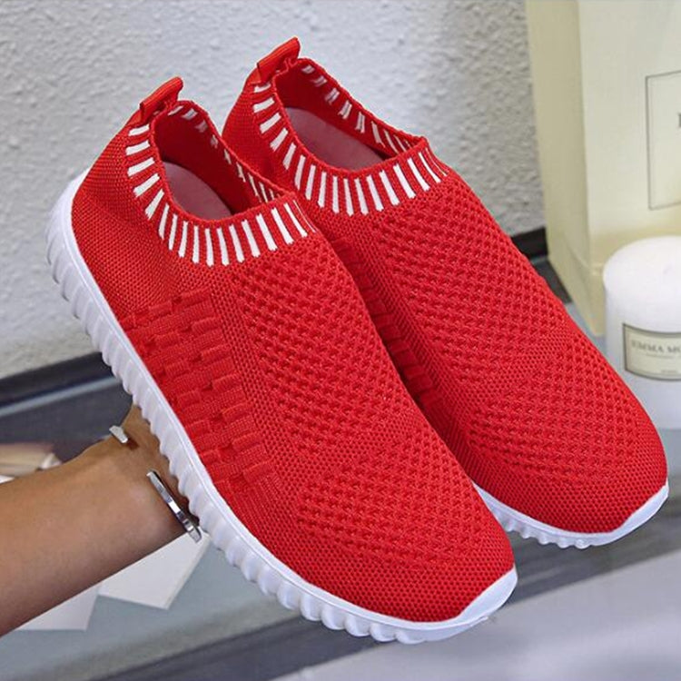 Large Size The Trend Of Women Shoes Wild Sports Leisure Flying Running Shoes, Shoe Size:42
