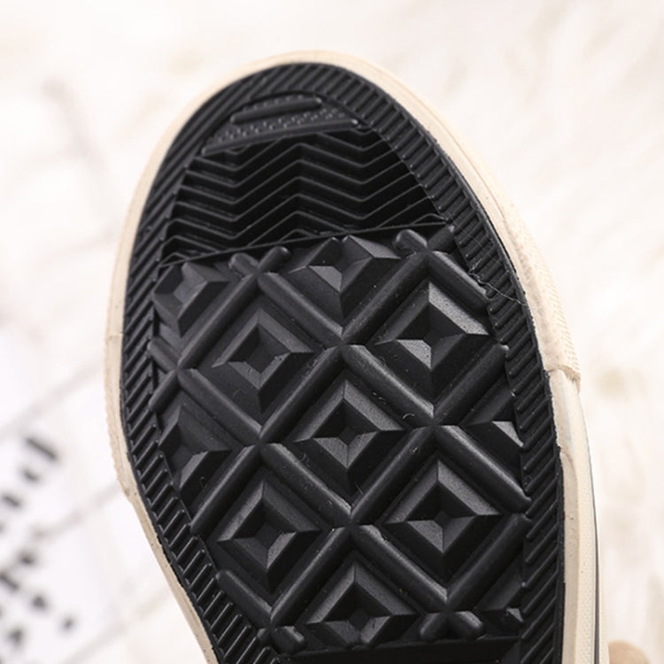 Solid Color Plus Velvet High-Top Canvas Cotton Shoes, Shoe Size:38