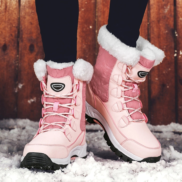 High-top Boots Plus Velvet Thick Warm Snow Boots, Size:36