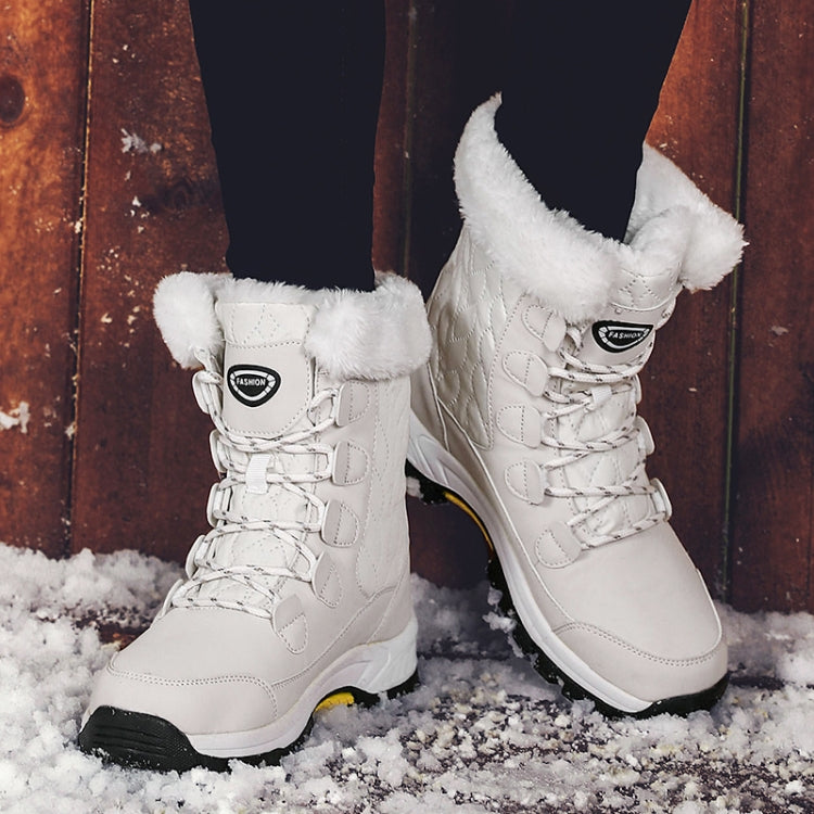 High-top Boots Plus Velvet Thick Warm Snow Boots, Size:36
