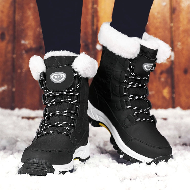 High-top Boots Plus Velvet Thick Warm Snow Boots, Size:36
