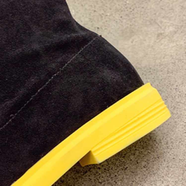 Suede Boots Middle Tube Zipper Candy Martin Boots, Size:36