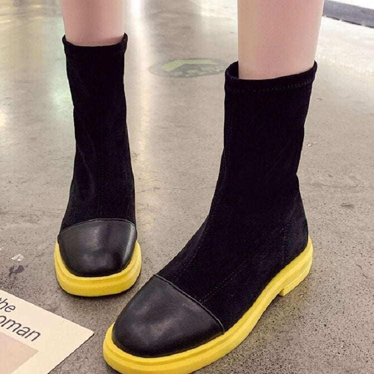 Suede Boots Middle Tube Zipper Candy Martin Boots, Size:39