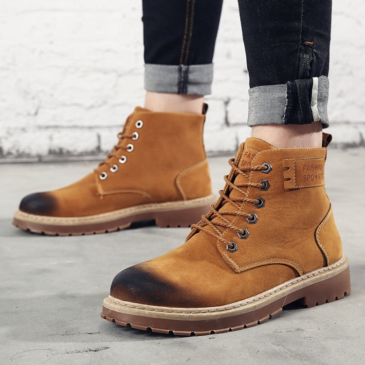 Men High-Top Versatile Short Boots British Wind Student Work Boots Shoes, Size:44