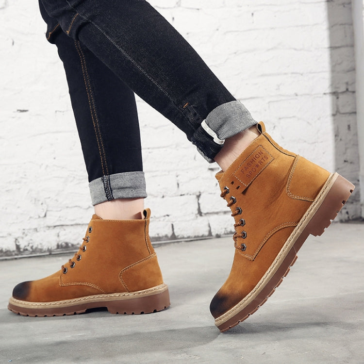 Men High-Top Versatile Short Boots British Wind Student Work Boots Shoes, Size:44