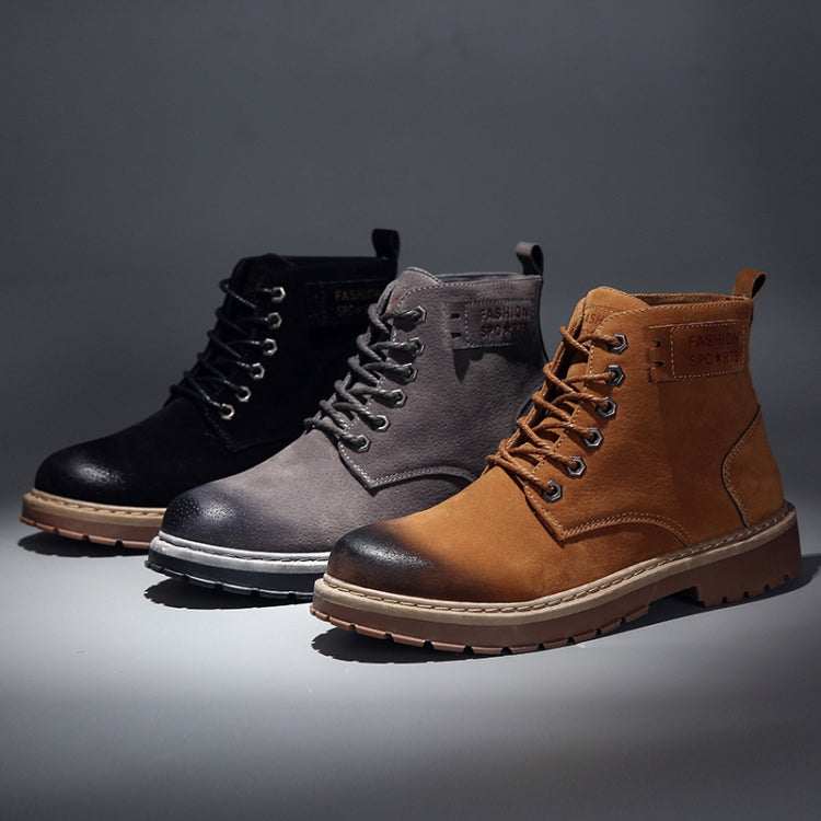 Men High-Top Versatile Short Boots British Wind Student Work Boots Shoes, Size:44