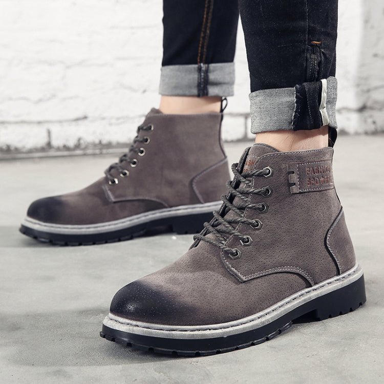 Men High-Top Versatile Short Boots British Wind Student Work Boots Shoes, Size:44