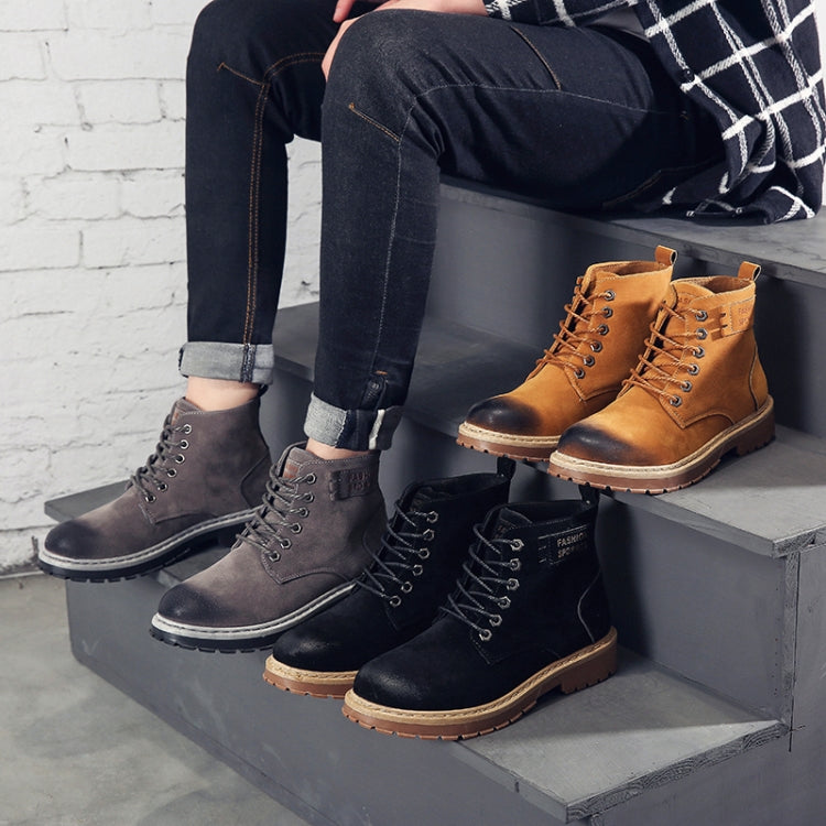Men High-Top Versatile Short Boots British Wind Student Work Boots Shoes, Size:44