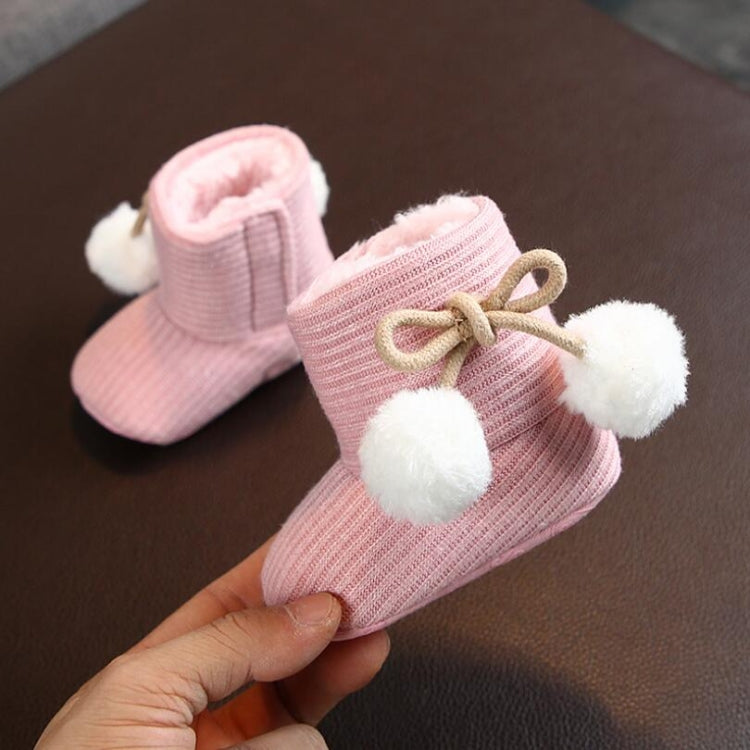 Winter Baby 0-1 Year Old Newborn Soft Bottom Plus Velvet Toddler Shoes, Size:Inner Length 12cm