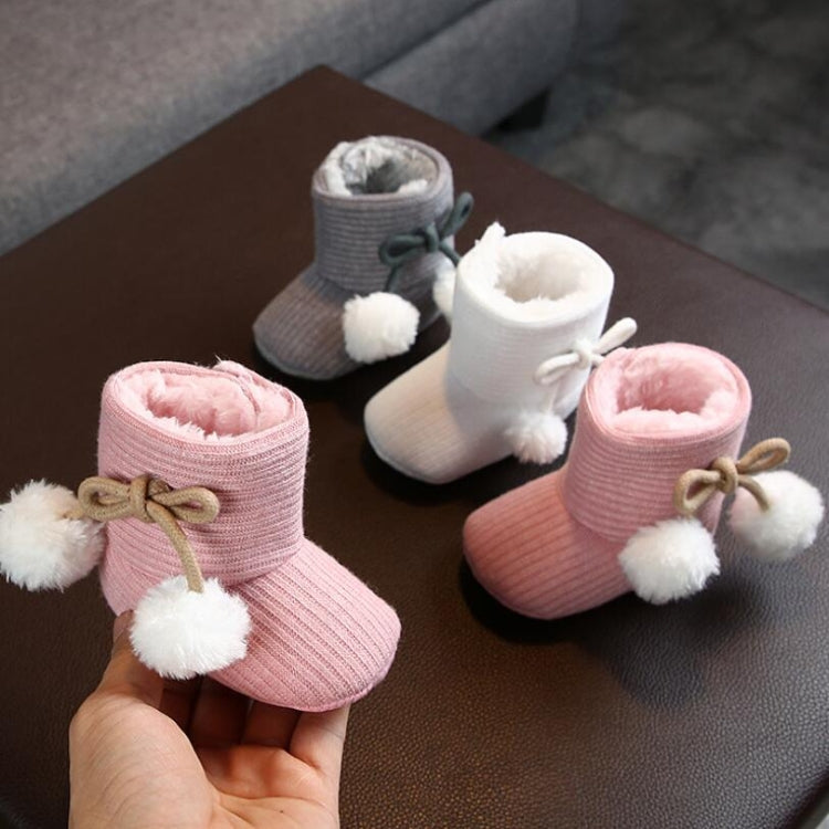 Winter Baby 0-1 Year Old Newborn Soft Bottom Plus Velvet Toddler Shoes, Size:Inner Length 12cm