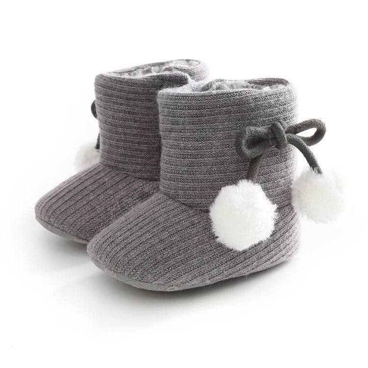 Winter Baby 0-1 Year Old Newborn Soft Bottom Plus Velvet Toddler Shoes, Size:Inner Length 12cm