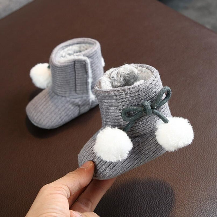 Winter Baby 0-1 Year Old Newborn Soft Bottom Plus Velvet Toddler Shoes, Size:Inner Length 12cm
