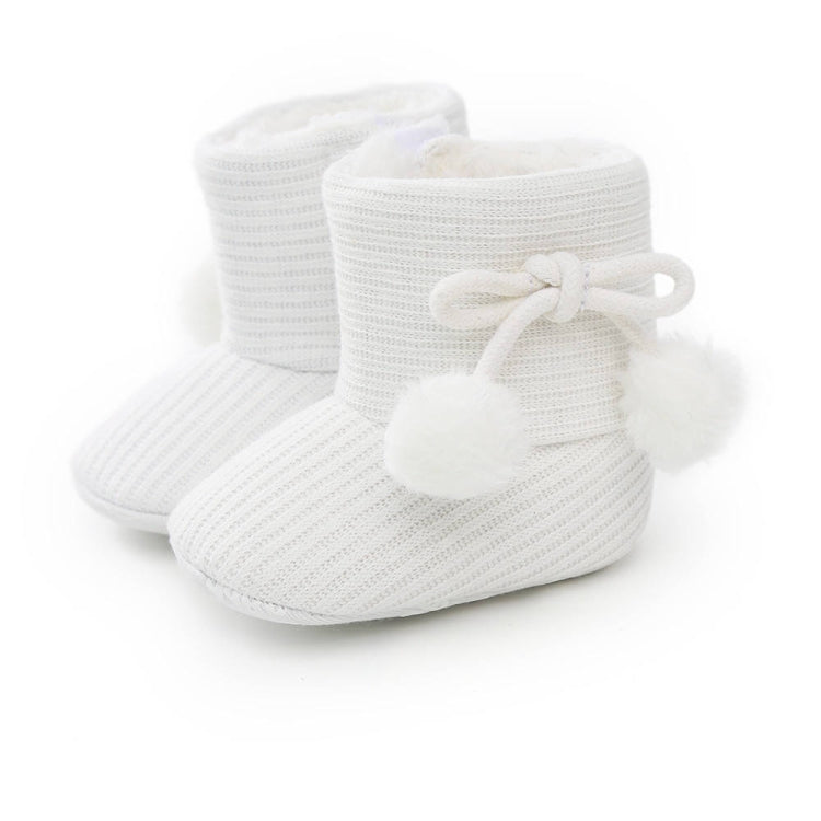 Winter Baby 0-1 Year Old Newborn Soft Bottom Plus Velvet Toddler Shoes, Size:Inner Length 12cm