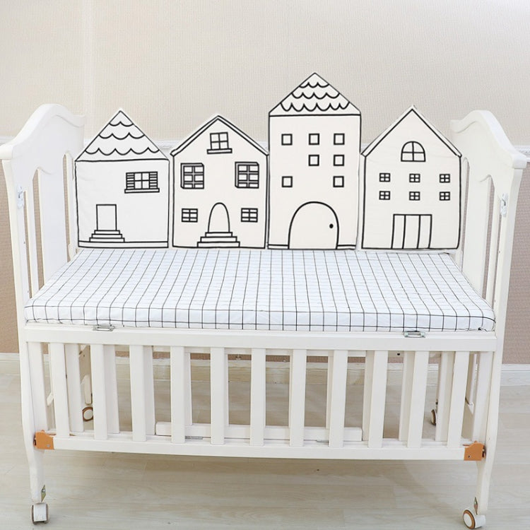 4 Pack Cute House Crib Fence Protection Cushion Bedding, Size:50Ã—35cm