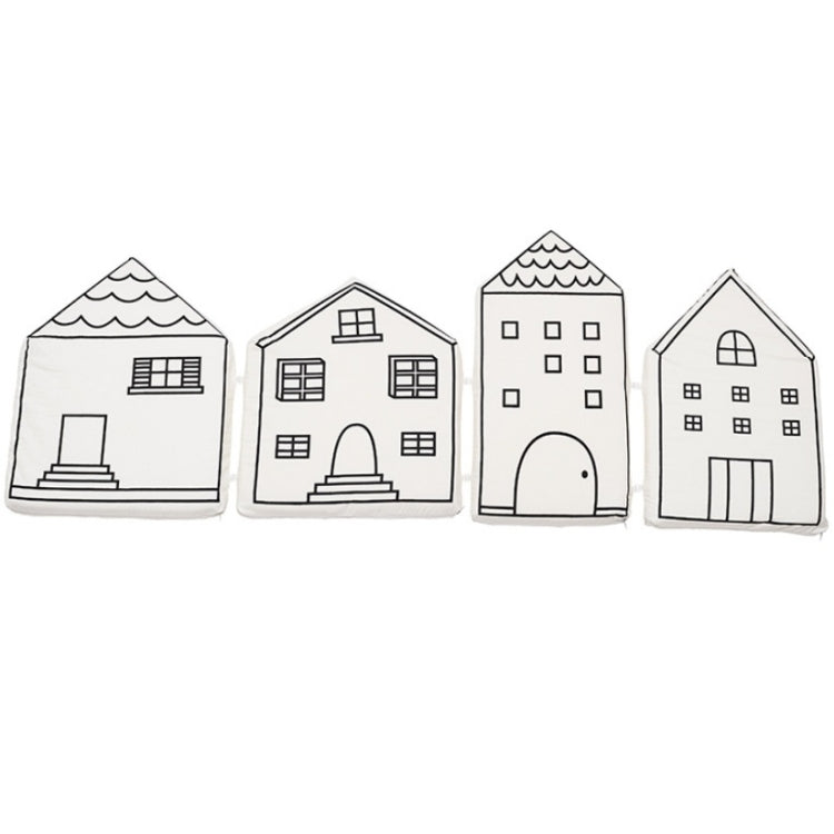 4 Pack Cute House Crib Fence Protection Cushion Bedding, Size:50Ã—35cm