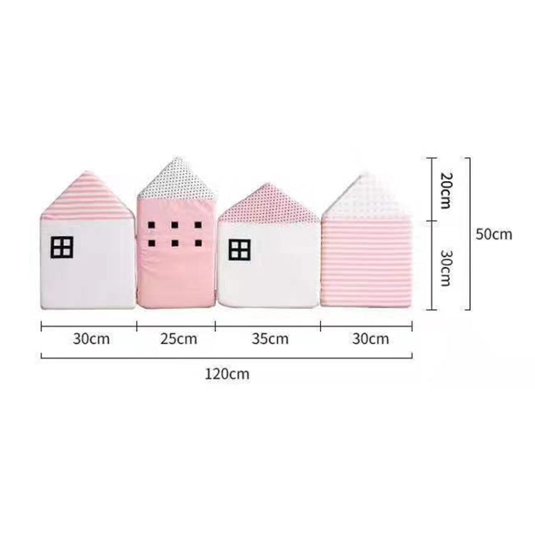 4 Pack Cute House Crib Fence Protection Cushion Bedding, Size:50Ã—35cm
