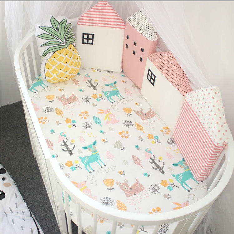 4 Pack Cute House Crib Fence Protection Cushion Bedding, Size:50Ã—35cm