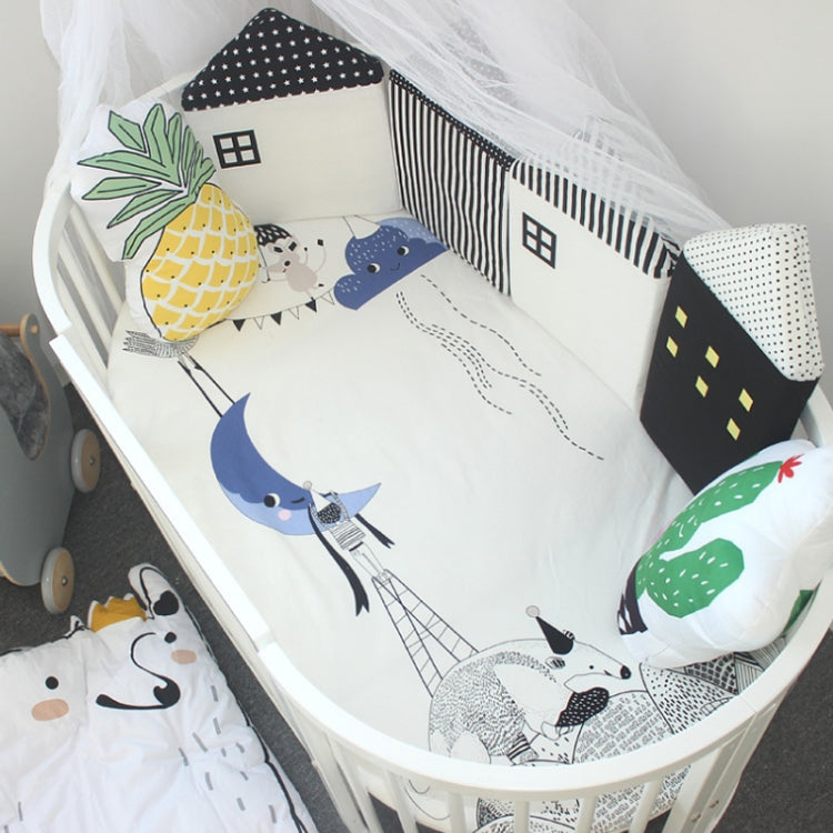 4 Pack Cute House Crib Fence Protection Cushion Bedding, Size:50Ã—35cm