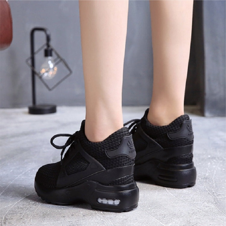 Net Yarn Round Head Increased Casual Women Shoes, Size:39