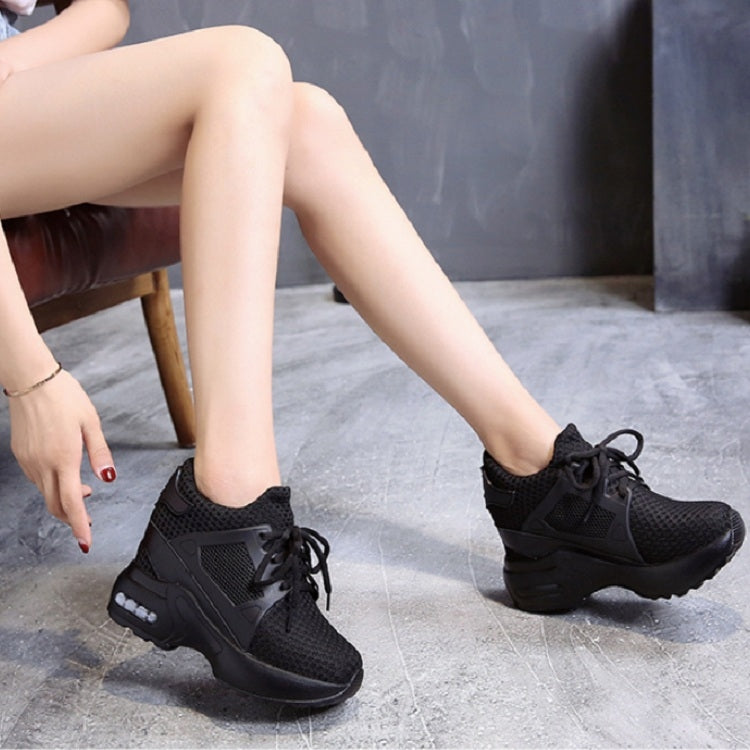 Net Yarn Round Head Increased Casual Women Shoes, Size:40