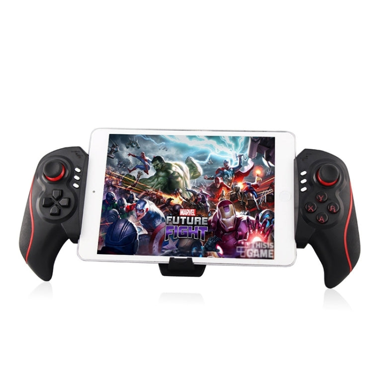 BTC-938 Wireless Bluetooth Telescopic Multifunctional Gamepad for Android / IOS / PC System(Black Red)